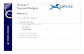 Module 7 Proposal Proposal BudgetsBudgets · Module 7 – Proposal Budget / Page 7 of 21 The default indirect cost type from the Institutional Profile will be auto-populated during