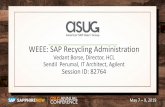 WEEE: SAP Recycling Administration AC Slide Decks Thursday/ASUG82764 - Get Ready for...SAP REA leverages CORE SAP ERP functionality for all Recycling Management Process Steps SAP MM