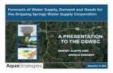 Forecasts of Water Supply, Demand and Needs for the ...September 14, 2015June 21, 2013 Forecasts of Water Supply, Demand and Needs for the Dripping Springs Water Supply Corporation
