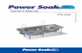 Owner's Manual PS-200 - Unified Brandsunifiedbrands.net/media/3467/power-soak-ps-200-owners... · 2019-09-24 · Thank you for purchasing a Power Soak ware washing system. Your new