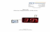 Manual Thermo Hygrometer PCE-G1A...device. An optional ISO calibration certificate can be ordered separately. Delivery content 1 x thermo hygrometer PCE-G1A, 1 x sensors with connection