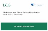Melbourne as a Global Cultural Destination · The Melbourne as a Global Cultural Destination project focused on Melbourne, and areas within 5 km of the CBD Across the project timeframe,