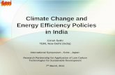 Climate Change and Energy Efficiency Policies in India · National Mission on Enhanced Energy Efficiency • Other Initiatives • ... Missions under NAPCC • Eight National Missions