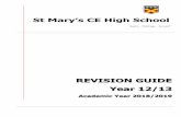 St Mary’s CE High Schoolst-maryshigh.herts.sch.uk/wp-content/uploads/2019/01/Yr-12-13-Revision... · Biology Module 2- Foundations in Biology 1hr 30mins Chemistry Module 2 Foundations