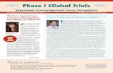 Phase I Clinical Trials Bedside to Bench Back · Phase I Clinical Trials Patients with PIK3CA Mutations in Advanced Cancers Respond to PI3K/AKT/mTOR Pathway Inhibitors •e are ranked