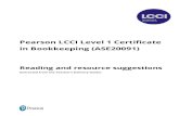 Pearson LCCI Level 1 Certificate in Bookkeeping (ASE20091)...Chapter 7 Further reading and resource suggestions 1 Books of original entry and double entry 2 Accounting for payroll