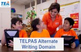TELPAS Alternate Writing Domain · Using the Classroom Examples • The purpose of each example is to illustrate how a student coulddemonstrate the skill at each proficiency level.