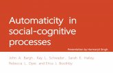 Automaticity in social-cognitive processes · Pre-conscious Generated from effortless sensory or perceptual activity to then serve as implicit, unappreciated inputs into conscious