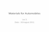 Materials for Automobiles - Indian Institute of Technology ... · –Substitutional Solid Solutions ... (Cr), tungsten • (W), molybdenum (Mo), vanadium (V), aluminum (Al), and silicon