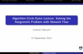 Algorithm Circle Extra Lecture: Solving the …...Algorithm Circle Extra Lecture: Solving the Assignment Problem with Network Flow Graham Manuell 17 September 2012 Graham Manuell Assignment