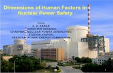 Dimensions of Human Factors in Nuclear Power …...1 From A. H. AKBAR DIRECTOR GENERAL CHASHMA NUCLEAR POWER GENERATING STATION (CNPGS) PAKISTAN ATOMIC ENERGY COMMISSION Dimensions