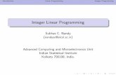Integer Linear Programming - Indian Statistical Institutearijit/courses/autumn2016/ILP-Lecture-1.pdf · IntroductionLinear ProgrammingInteger Programming History The linear programming