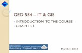 GED 554 – IT & GIS · 2017-10-27 · GED 554 – IT & GIS ... - MapInfo founded - First SPOT satellite launched (Europe) - IDRISI Project started (Environmental decision making