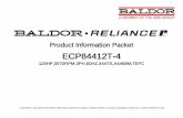 Product Information Packet · 2014-12-18 · Page 4 of 13 Product Information Packet: ECP84412T-4 - 125HP,3570RPM,3PH,60HZ,444TS,A4468M,TEFC Nameplate 000613007EX CAT NO ECP84412T-4