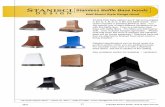 Stainless Baffle Base hoods - Stanisci Design Wood Hoods · 2019-04-12 · SM600, SM1000, SM1200 = 6-1/2” tall Electrical connection Model and CFM Amps Ducting Suggested Use SM600(internal