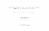 the computation of matrix function in particular the ... · The Computation of Matrix Functions in Particular, The Matrix Exponential By SYED MUHAMMAD GHUFRAN A thesis submitted to