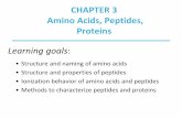 CHAPTER 3 Amino Acids, Peptides, Proteinselearning.kocw.net/KOCW/document/2015/gachon/... · 2016-09-09 · Amino Acids: Building Blocks of Protein •Proteins are linear heteropolymers