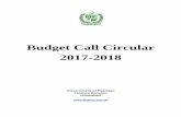 Budget Call Circular 2017-2018 - Financefinance.gov.pk/BCC_2017_18.pdfBudget Call Circular 2017-2018 Government of Pakistan Finance Division Islamabad
