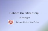 Hobbes On Citizenship - PKU · 2019-08-25 · names Hobbes intent to entitle Leviathan. From the three names could we find out some hidden signification. If we omit something , we