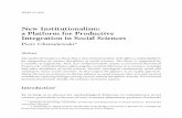 New Institutionalism: a Platform for Productive …kolegia.sgh.waw.pl/pl/KES/struktura/IFSISE/Documents/1...New Institutionalism: a Platform for Productive Integration in Social Sciences