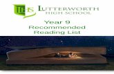 Year 9 - Lutterworth High School · Recommended by your peers: Boys Don’t Cry –Malorie Blackman Cherub (series) –Robert Muchamore Delirium (series) –Lauren Oliver Divergent