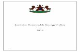 Lesotho: Renewable Energy Policy - Amazon Web Services · renewable energy sources in Lesotho have so far been constrained by the absence of a policy framework promoting renewable