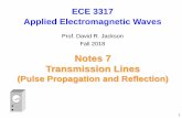 Notes 7 Transmission Lines - University of Houstoncourses.egr.uh.edu/ECE/ECE3317/SectionJackson/Class Notes/Notes 7 3317... · Pulse on Transmission Line (cont.) 6 . Note that the