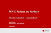 RHV 4.3 Features and Roadmap - resources.ovirt.org RHV 4.3 Features... · Martin Tessun Senior Technical Product Manager October 2019 Enterprise virtualization in a containerized