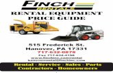 Service/Sales/Parts 717-632-2345 RENTAL EQUIPMENT …Bobcat Attachments Boring Tools Excavators Loaders ... Ingersol-Rand 130 CFM w/1 hammer, 50' hose & 2 bits Ingersol-Rand 185 CFM
