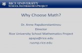 Why Choose Math? - RUSMP | Rice University School ... Choose Math.pdfWhy Choose Math? Dr. Anne Papakonstantinou Director . Rice University School Mathematics Project . apapa@rice.edu