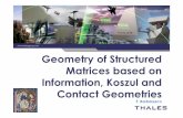 Geometry of Structured …indico.ictp.it/event/a12193/session/33/contribution/27/...Geometry of Structured Matrices based on Information, Koszul and Contact Geometries F. Barbaresco