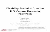Disability Statistics from the U.S. Census Bureau in 2017/2018 · Disability Statistics from the U.S. Census Bureau in 2017/2018 Danielle Taylor U.S. Census Bureau. February 13, 2018.