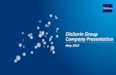 DiaSorin Group Company Presentation · 2019-05-28 · Our History Foundation of Sorin, a nuclear energy production research site, In Saluggia (VC, Italy), with the Joint Venture between