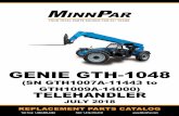 GENIE GTH-1048 - MinnPar (SN...3 OR TOTA PARTS SORCE FOR 35 EARS To Fr 1-800-889-3382 FAX 1-612-378-3741 GENIE GTH-1048 (SN GTH1007A-11443 to GTH1009A-14000)Table of Contents Front
