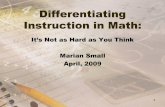 Differentiating Instruction in Math...Differentiating Instruction in Math: It’s Not as Hard as You Think Marian Small April, 2009 1 . Goal •The goal is to meet the needs of a broad