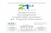 Professional Development Leadership Seminar for Virginia … · 2020-01-06 · 2 PROFESSIONAL DEVELOPMENT LEADERSHIP SEMINAR FOR VIRGINIA EDUCATORS 2019-2020 Meeting Dates September
