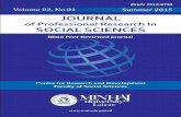 JPRSS, Vol. 2, No. 1, Summer 2015 · JPRSS, Vol. 2, No. 1, Summer 2015 JOURNAL OF PROFESSIONAL RESEARCH IN SOCIAL SCIENCES. Prof. Dr. Naudir Bakht. Editor In-Chief . It is a matter