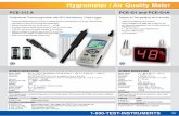 Hygrometer / Air Quality Meter - PCE Instruments...K-CAL-PCE-HT110 ISO calibration certificate K-CAL-SET-RF calibration set 33% / 75% RH PCE-G1 and PCE-G1A Display for Temperature