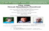 The 25th Great Northern Festival · 29th November to 1st December 2019 The 25th Great Northern Festival Closing Date for Entries and Bookings 27th October 2018 Will be held at The