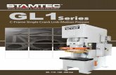 METAL STAMPING & FORMING EQUIPMENT · 2018-06-24 · METAL STAMPING & FORMING EQUIPMENT GL1 Series 80 . 110 . 160 . 200 ton C-Frame Single Crank Link-Motion Presses Stamtec has been
