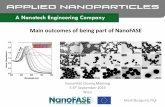 Main outcomes of being part of NanoFASEnanofase.eu/getatt.php?filename=Busquets_AppNps... · Martí Busquets Fité NanoFASE Closing Meeting 5-6th September 2019 Wien 1 . and ICREA)