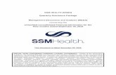 SSM HEALTH (SSMH) Quarterly Disclosure Package Management … · 2019-12-03 · SSM HEALTH (SSMH) Quarterly Disclosure Package . Management Discussion and Analysis (MD&A) concerning