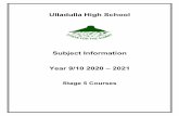 ULLADULLA HIGH SCHOOL · 2019-09-16 · Ulladulla High School Quality People, Quality Teaching, Quality Learning for Everyone Page 3 MATHEMATICS In Years 9 and 10, Mathematics is