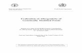 Evaluation of Allergenicity of Genetically Modified Foods · Joint FAO/WHO Expert Consultation on Allergenicity of Foods Derived from Biotechnology, January 2001 2 at its 23rd Session