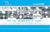 IT’S ABOUT US · What do you want to be when you grow up? 2 Autori: Ana Chiriţoiu, Ana Ivasiuc Coordonarea proiectului din partea Reprezentanţei UNICEF în România: Luminiţa