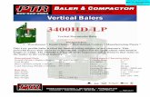 3400HD-LP - Bid on Equipment files/PTR BALER & COMPACTOR...3400HD-LP Vertical Downstroke Baler Designed For: • Warehouses * Retail Chains * Distribution Centers * Manufacturing Plants