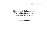 Cadet Music Proficiency Level Basic Clarinet · 2B-4 SCALE REQUIREMENTS BY INSTRUMENT CLARINET 0DMRU * +DUPRQLF 0LQRU 1LO 0HORGLF 0LQRU 1LO ... Level Basic & OR ... YBM104 Finge ring