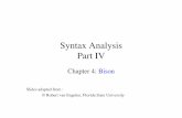 Syntax Analysis Part IV - elearning.dei.unipd.it · Yacc and Bison • Yacc (Yet Another Compiler Compiler) – Generates LALR(1) parsers • Bison – Improved version of Yacc