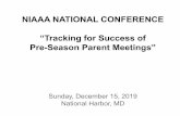 › media › 3609649 › workshop-15.pdf · NIAAA NATIONAL CONFERENCE “Tracking for Success of Pre ...NIAAA NATIONAL CONFERENCE “Tracking for Success of Pre-Season Parent Meetings”