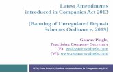 Latest Amendments [Banning of Unregulated Deposit Schemes ...csgauravpingle.com/wp...Pune_Banning...2019-PPT_GP.pdf · Background to CIS u/s 11AA of SEBI Act, 1992 (Inserted by the